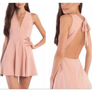 Tobi Andie Blush Pink Skater Open Back Dress Sz Large